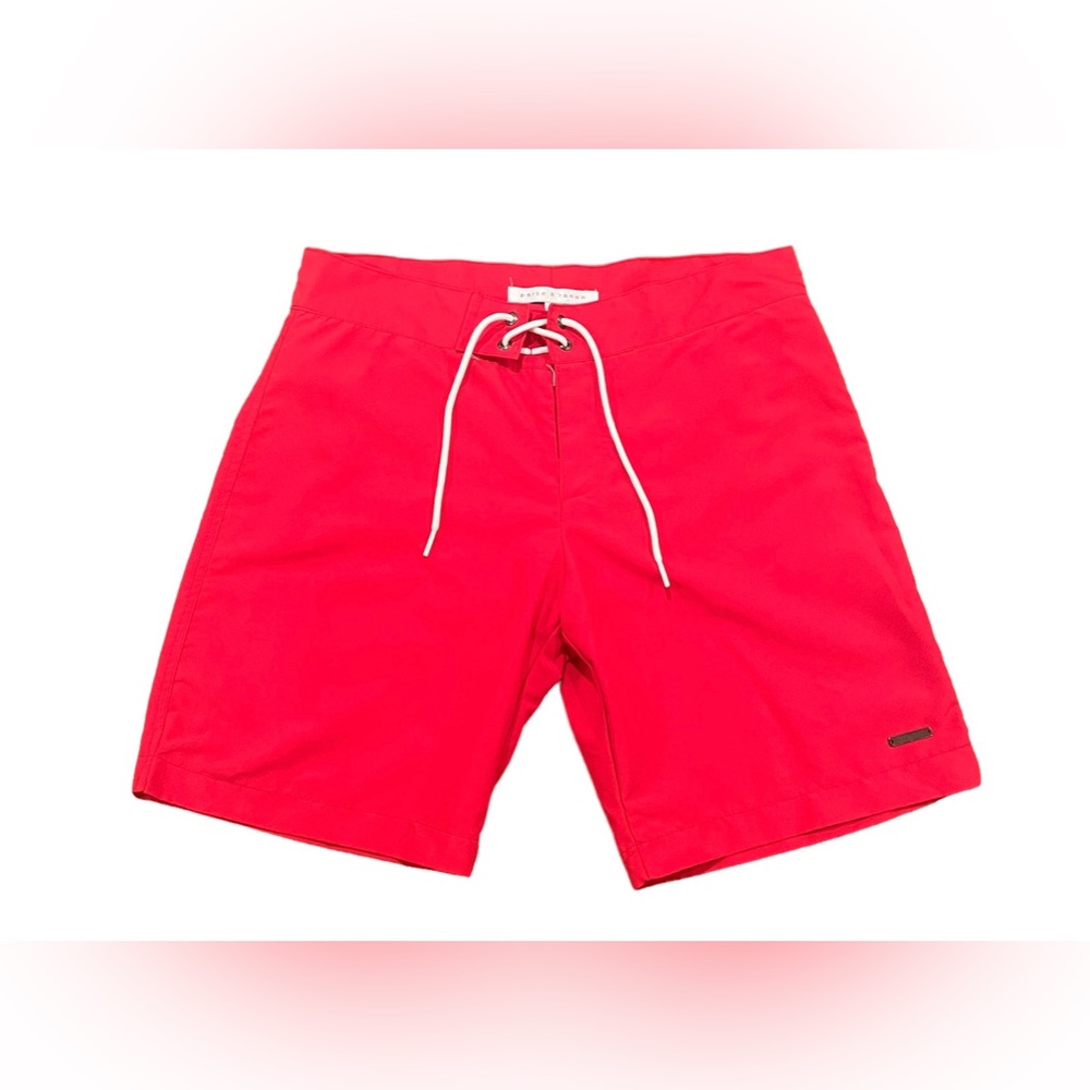 Parke & Ronen 8” Solid Swim Board Shorts/Trunks‎ Red Size 30